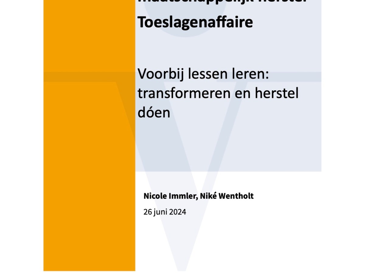 Raamwerk maatschappelijk herstel Toeslagenaffaire. Voorbij lessen leren: transformeren en herstel&nbsp;doén