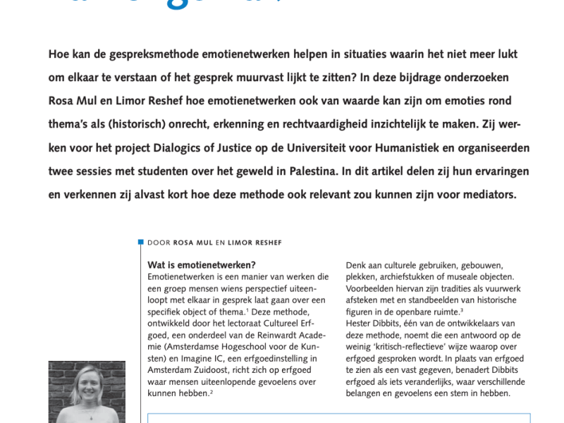 Emotienetwerken in tijden van&nbsp;ongemak